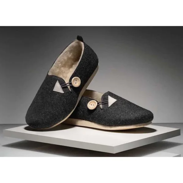 DC 01 Bambosze damskie, baleriny, pantofle z zakrytą piętą, kapcie z guzikiem na grubych spodach